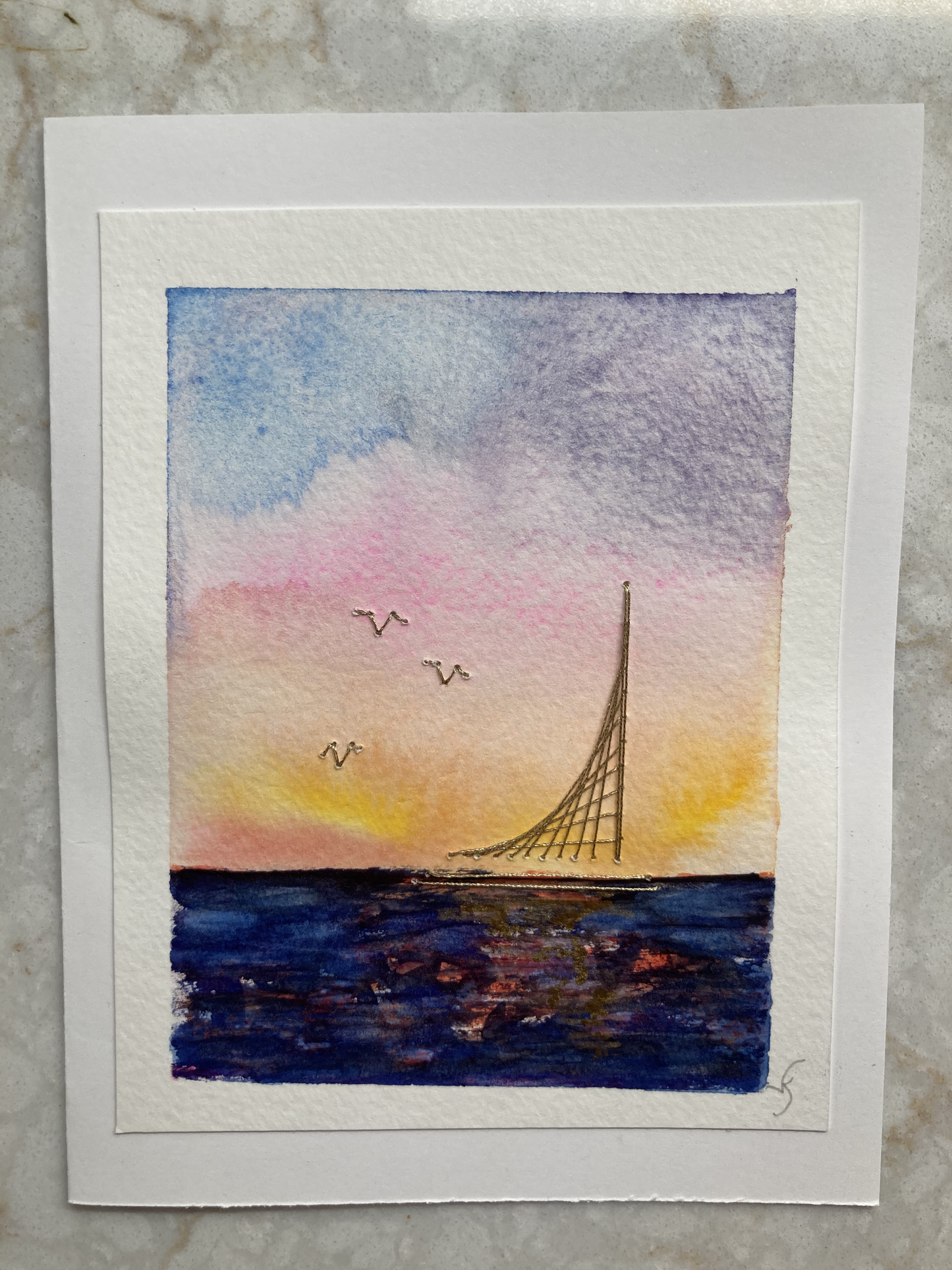 Sunset sailboat