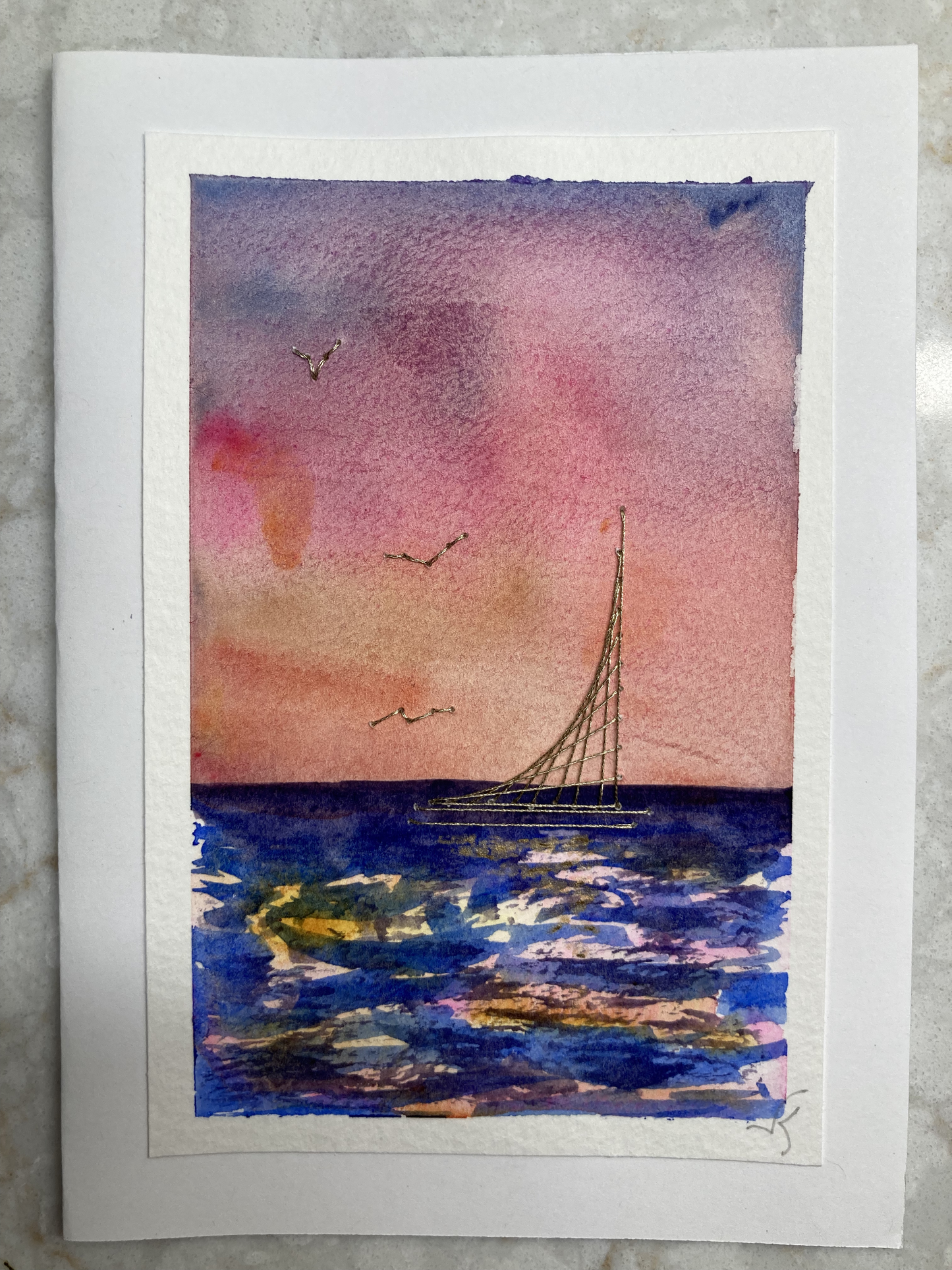 Sunset sailboat