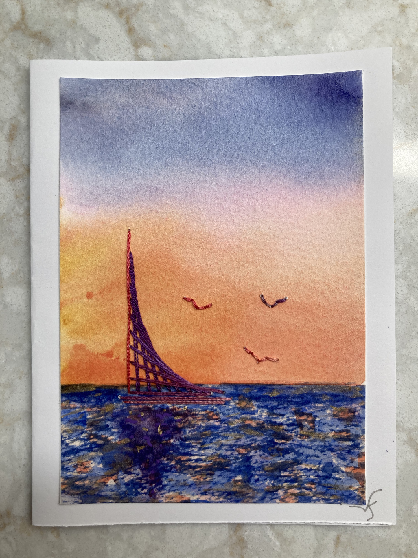 Sunset sailboat