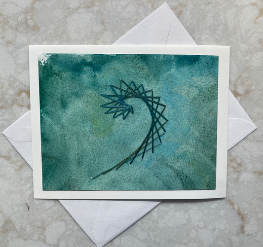 Abstract teal swoop